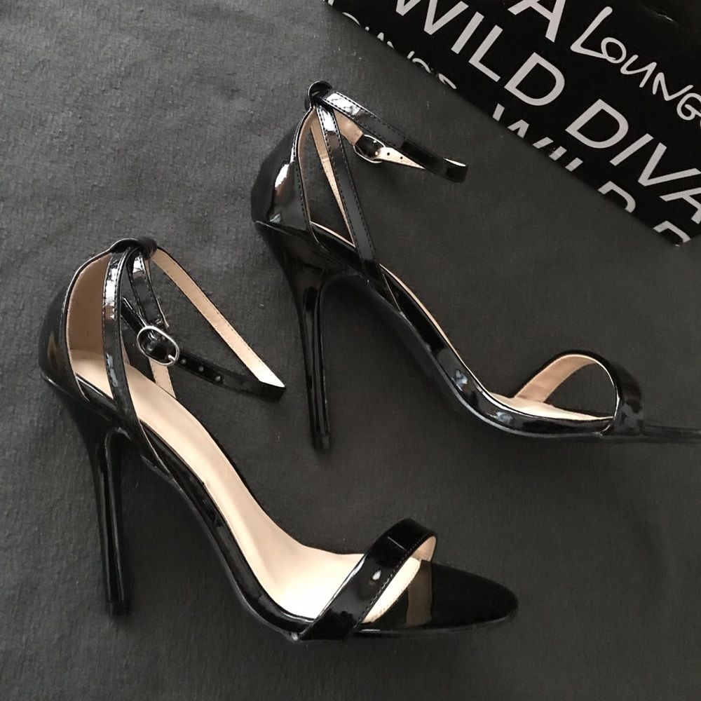 Black strappy stilettos